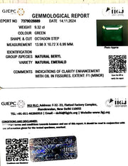 9.32/CT Natural Panna Stone with Govt. Lab Certificate-3441