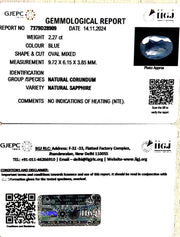 2.27/CT Natural Blue Sapphire with Govt Lab Certificate-16650