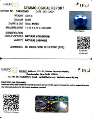 5.81/CT Natural Blue Sapphire with Govt Lab Certificate-2331