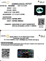 Load image into Gallery viewer, 1.32/CT Natural Panna Stone with Govt. Lab Certificate-12210
