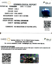 2.85/CT Natural Blue Sapphire with Govt Lab Certificate-2331
