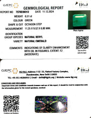 6.51/CT Natural Panna Stone with Govt. Lab Certificate-4551