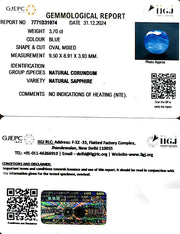 3.70/CT Natural Blue Sapphire with Govt Lab Certificate-8991