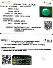 6.70/CT Natural Panna Stone with Govt. Lab Certificate-4551