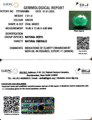 7.61/CT Natural Panna Stone with Govt. Lab Certificate-8991