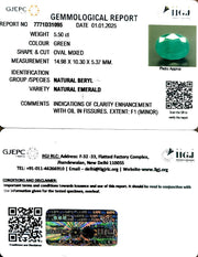 5.50/CT Natural Panna Stone with Govt. Lab Certificate-8991