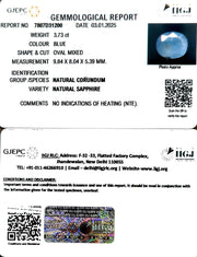 3.73/CT Natural Blue Sapphire with Govt Lab Certificate-6771