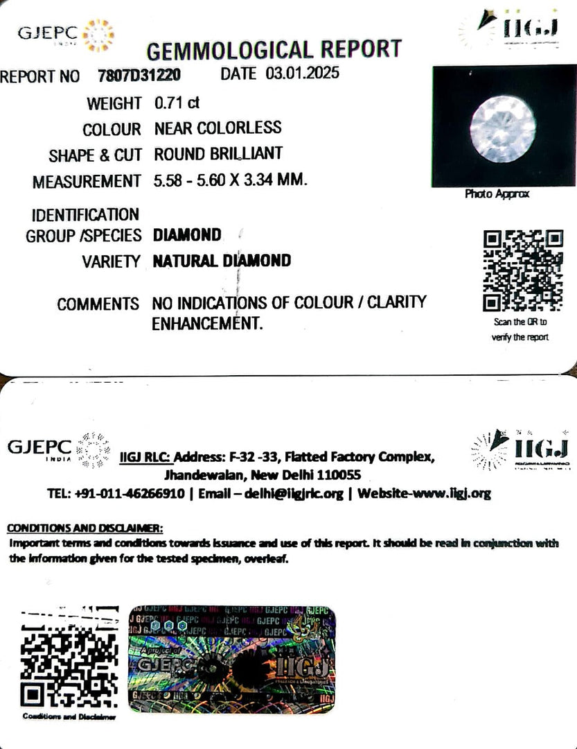 0.90/Cents Natural Diamond with Govt. Lab Certificate-185000