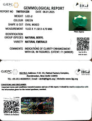 5.83/CT Natural Panna Stone with Govt. Lab Certificate-23310