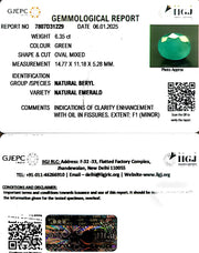 6.35/CT Natural Panna Stone with Govt. Lab Certificate-23310