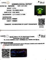 6.70/CT Natural Peridot With Govt. Lab Certificate-5661