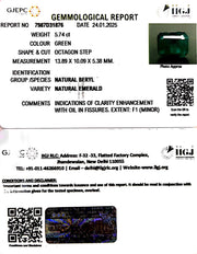 5.74/CT Natural Panna Stone with Govt. Lab Certificate-12210