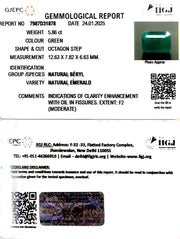 5.86/CT Natural Panna Stone with Govt. Lab Certificate-4551