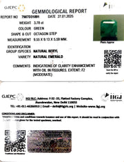 3.78/CT Natural Panna Stone with Govt. Lab Certificate-8991