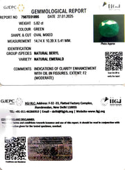 5.82/CT Natural Panna Stone with Govt. Lab Certificate-6771