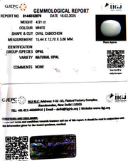 4.91/CT Natural Opal with Govt. Lab Certificate