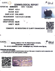 4.02/CT Natural Iolite With Govt. Lab Certificate