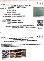4.84/CT Natural Panna Stone with Govt. Lab Certificate (23310)
