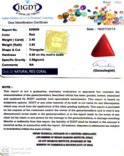 3.83 Ratti Italian triangular Red Coral-(1054)