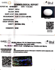 5.83/CT Natural Opal with Govt. Lab Certificate