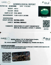 4.69/CT Natural Panna Stone with Govt. Lab Certificate