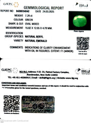 7.29/CT Natural Panna Stone with Govt. Lab Certificate