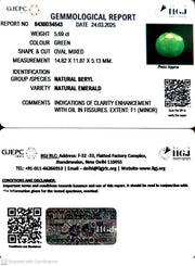 5.69/CT Natural Panna Stone with Govt. Lab Certificate