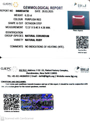 6.33/CT Natural Ruby with Govt. Lab Certificate