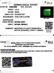 4.78/CT Natural Panna Stone with Govt. Lab Certificate