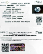 Load image into Gallery viewer, 5.00/CT Natural White Sapphire with Govt Lab Certificate-8469D34805