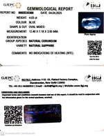 Load image into Gallery viewer, 4.03/CT Natural Blue Sapphire With Govt Lab Certificate
