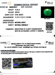 10.26/CT Natural Panna Stone with Govt. Lab Certificate