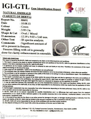3.93/CT Natural Panna Stone with Govt. Lab Certificate-88491