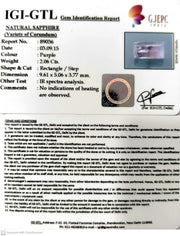 2.06/CT Natural Purple Sapphire with Govt. Lab Certificate-89036