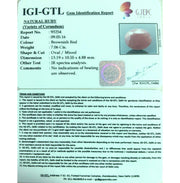 7.84 Ratti Natural Indian Ruby with Govt. Lab Certificate-(1221)