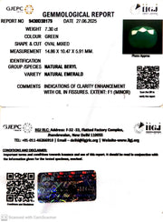 7.30/CT Natural Panna Stone with Govt. Lab Certificate (8991)