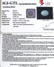 3.30/CT Natural Opal with Govt. Lab Certificate (4551)
