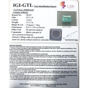 3.71/CT Natural Emerald Stone with Govt. Lab Certificate (12210)