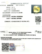 Load image into Gallery viewer, 3.87/CT Natural Yellow Sapphire With Govt Lab Certificate (45510)

