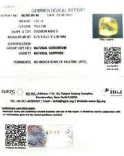 3.87/CT Natural Yellow Sapphire With Govt Lab Certificate (45510)