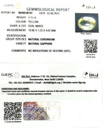 Load image into Gallery viewer, 3.15/CT Natural Yellow Sapphire With Govt Lab Certificate (34410)
