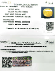 4.87/CT Natural Yellow Sapphire With Govt Lab Certificate (2331)