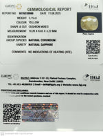 Load image into Gallery viewer, 3.15/CT Natural Yellow Sapphire With Govt Lab Certificate (4551)
