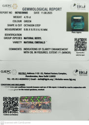 4.79/CT Natural Panna Stone with Govt. Lab Certificate (45510)