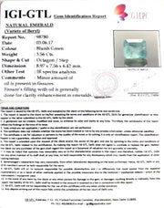 3.56/CT Natural Panna Stone with Govt. Lab Certificate (23310)