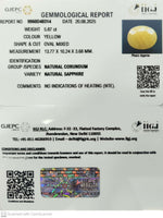 Load image into Gallery viewer, 5.87/CT Natural Yellow Sapphire With Govt Lab Certificate (1221)

