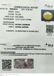 4.59/CT Natural Yellow Sapphire With Govt Lab Certificate (1221)