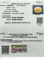 Load image into Gallery viewer, 4.99/CT Natural Yellow Sapphire With Govt Lab Certificate (1221)
