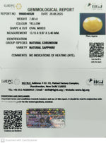 Load image into Gallery viewer, 7.60/CT Natural Yellow Sapphire With Govt Lab Certificate (1221)
