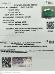 3.90/CT Natural Panna Stone with Govt. Lab Certificate (23310)